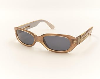 Auténticas gafas de sol rectangulares de acetato GIANNI VERSACE Mod 531 Col 326 / Sin usar NOS New Old Stock / Gafas de diseñador vintage