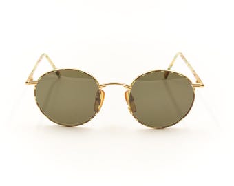LOOK Mod 256 48 20 metalen kleurrijke acetaatcombinatie Made in Italy ronde zonnebril / NOS / jaren 2000 vintage designerbrillen voor heren en dames