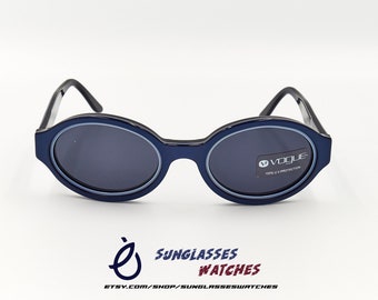 Vintage Vogue Sunglasses Black Blue Keico W44 Alta Moda  display picture 3