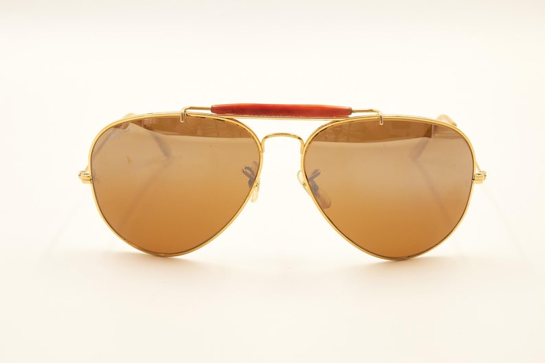 RAY BAN Bausch Lomb B&L USA / Ray-Ban Tortoise Outdoorsman 62 14 Sällsynta solglasögon / 1980-talet Gott begagnat skick / Vintage / Herr Dam bild 2