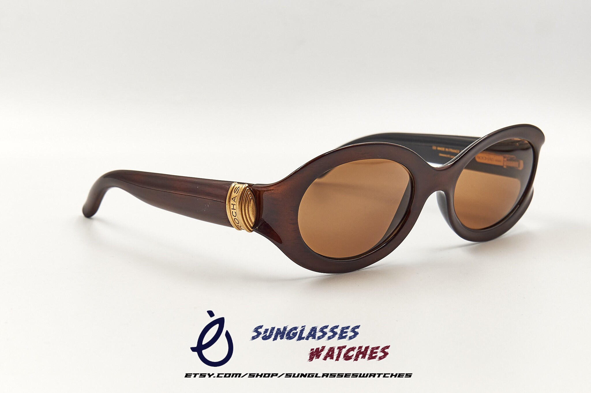 Rochas Vintage Oval Tortoiseshell Sunglasses with Brown Lenses, model 9033 Rachel Oval Glasses in Tortoise | Altar main image 4