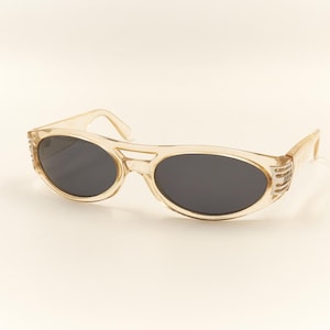 VERSUS by Gianni Versace Mod E30 Col 924 Clear Acetate Vintage Authentic Designer Sunglasses / New Old Stock Eyewear for Men & Women