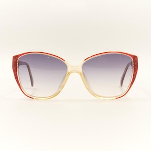 MENRAD by FMG Malte Mod 856 Handmade in Germany Clear Red Acetate Vintage Designer Sunglasses for Women / Good Condition with New Lenses