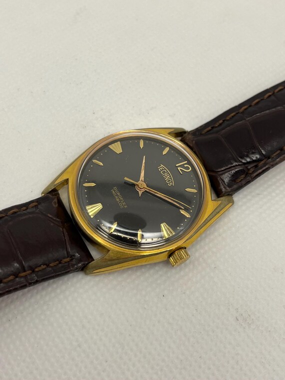 TECHNOS DUROFLEX Incabloc Swiss Made Vintage Wrist Watch / Handwinding Movement / 1970s Used Wristwatch View 4