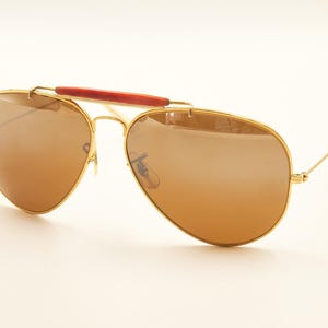 RAY BAN Bausch Lomb B&L USA / Ray-Ban Tortoise Outdoorsman 62 14 Sällsynta solglasögon / 1980-talet Gott begagnat skick / Vintage / Herr Dam bild 3