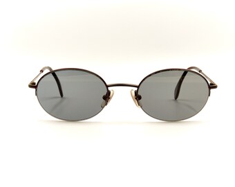 MIKLI par MIKLI 6741 Gafas de sol Halfrim negras de diseñador vintage / Made in Japan / NOS Eyewear for Women / New Old Stock