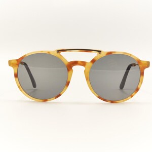AMOR 536 Vintage 2000s Round Tortoise Double Bridge Designer Sunglasses  / NOS Eyewear / New Old Stock