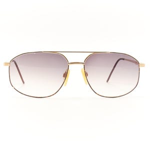 INFINITE PERFECTION Vintage P743 60 16 22K Gold Coated Double Bridge Aviator Sunglasses for Men & Women / Good Condition with New Lenses