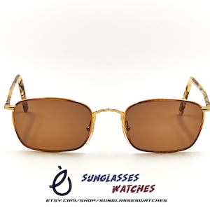 LOOK Mod 260 Metal Tortoise Acetate Combination Made in Italy Rectangular Sunglasses / NOS / 1980s Vintage Designer / Men Women
