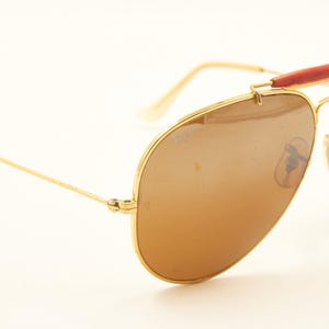 RAY BAN Bausch Lomb B&L USA / Ray-Ban Tortoise Outdoorsman 62 14 Sällsynta solglasögon / 1980-talet Gott begagnat skick / Vintage / Herr Dam bild 7