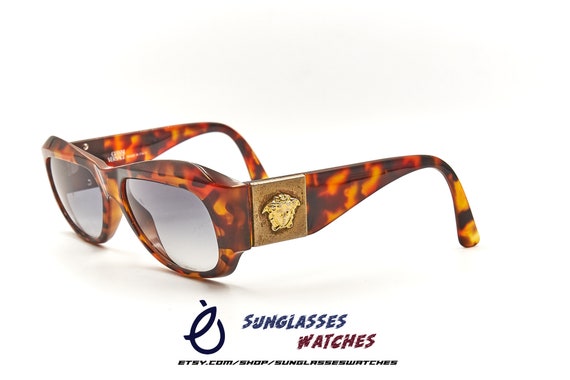 Autenticas GIANNI VERSACE Mod S95 Col 280 Medusa Theme Tortoise Gafas de sol Condicion usada con lentes NUEVOS 1980 Vintage Designer Women Etsy Mexico