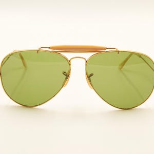 RAY BAN Bausch Lomb B&L USA / Ray-Ban Outdoorsman Tru Green 62 14 Rare Sunglasses / 1980s Good Used Condition / Vintage / Men Women