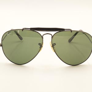 RAY BAN Bausch Lomb B&L USA / Ray-Ban Black Outdoorsman 62 14 Rare Sunglasses / 1980s Good Used Condition / Vintage / Men Women