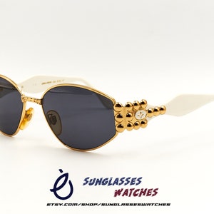 Florence Design LINEA PITTI Mod 559 Metal White Acetate Combination Vintage Designer Sunglasses for Women Made in Italy / New Old Stock NOS