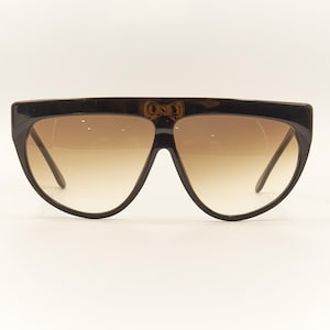 LAURA BIAGIOTTI Oxsol T49 1980s Vintage Black Oversized Designer Sunglasses for Women / Made in Italy / NOS New Old Stock