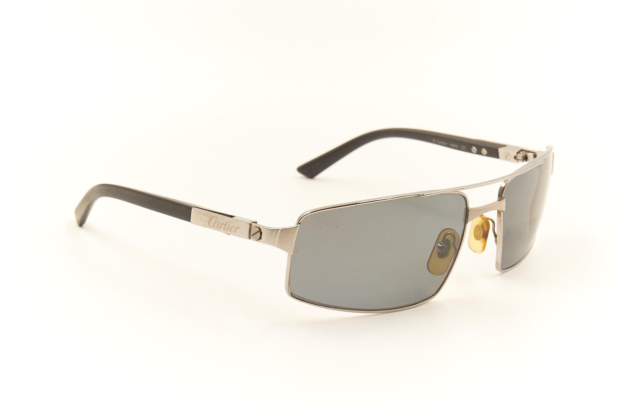 CARTIER T8200681 Galaxy Santos Dumont 59 18 Wood Temple Sunglasses