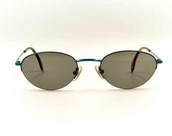 MIKLI par MIKLI 6744 Vintage Diseñador Azul Halfrim Gafas de Sol / Hecho en Japón / NOS Gafas para Mujer / Nuevo Stock Antiguo