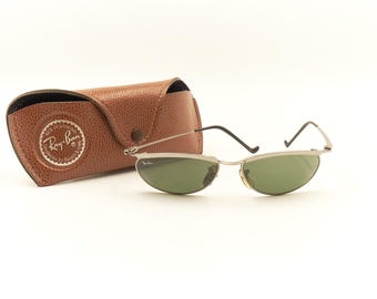 Ray Ban Bausch Lomb B&L 566 W2566 NEW DECO Steel Metal Oval Vintage Sunglasses / Good Condition Ray-Ban / Men Women