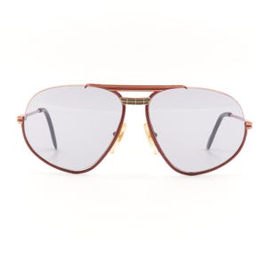 FERRARI F6 580 RED 1990s Vintage Designer Aviator Sunglasses for Men / Made in Italy / Good Condition Ferrari with New Lenses