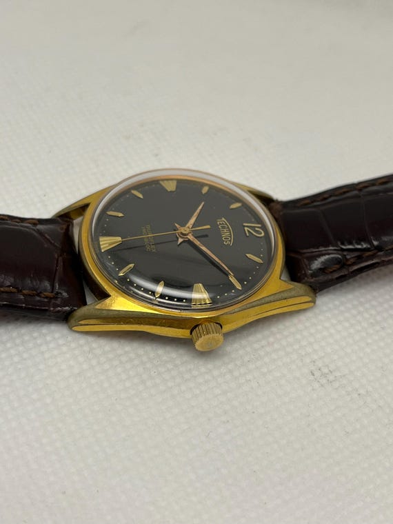 TECHNOS DUROFLEX Incabloc Swiss Made Vintage Wrist Watch / Handwinding Movement / 1970s Used Wristwatch View 6