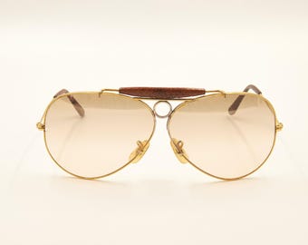 Ray Ban B&L Leathers Shooter 62mm Vintage Sunglasses - Etsy