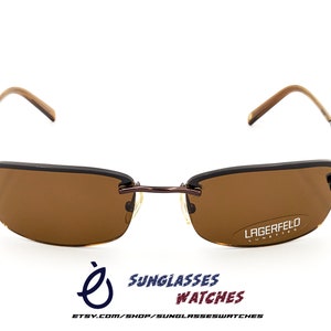 LAGERFELD 4503 80 Paris Vintage Designer Rimless Sunglasses Made in France / Men Women / NOS