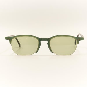 MIKLI par MIKLI 6082 Green Vintage 2000s Halfrim Acetate Sunglasses / Hand Made in France / NOS Eyewear for Men & Women / New Old Stock