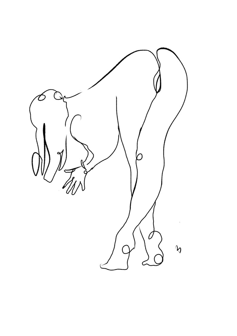 continuous line digital download one line erotic one line drawing nude figurative art I Put A Spell On You Minimalism wall art
