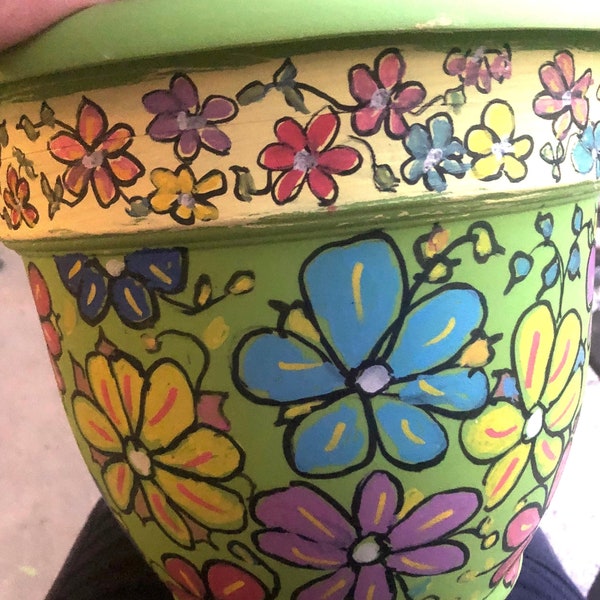Painted Flower Pots Etsy