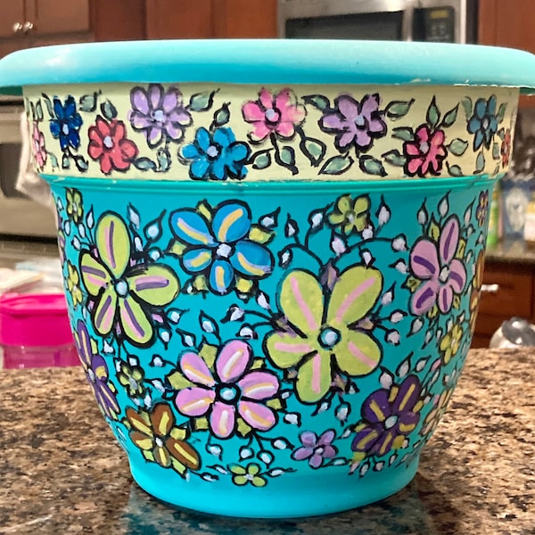 Painted Flower Pots Etsy
