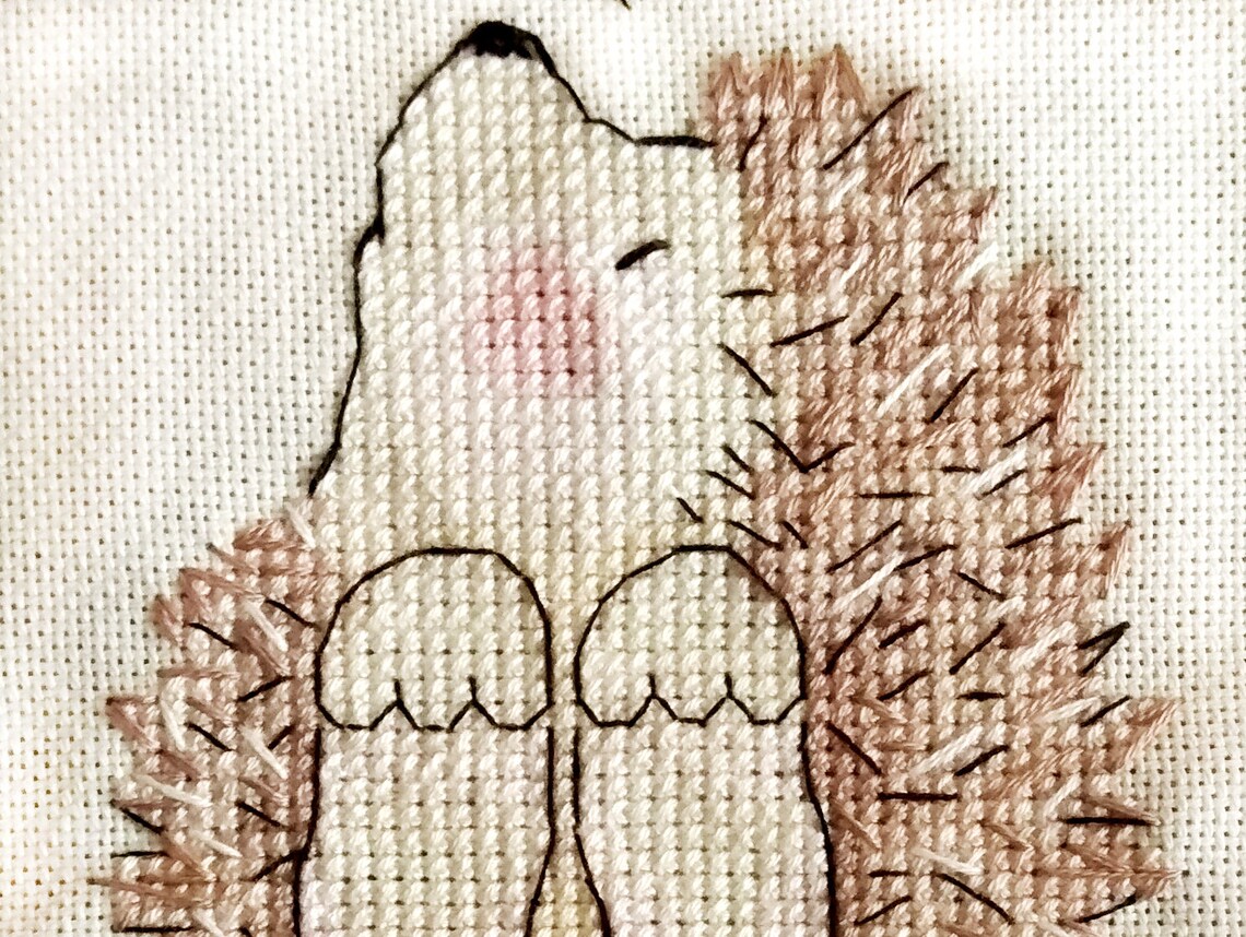 Hedgehog cross stitch pattern PDF Animal cross stitch Etsy