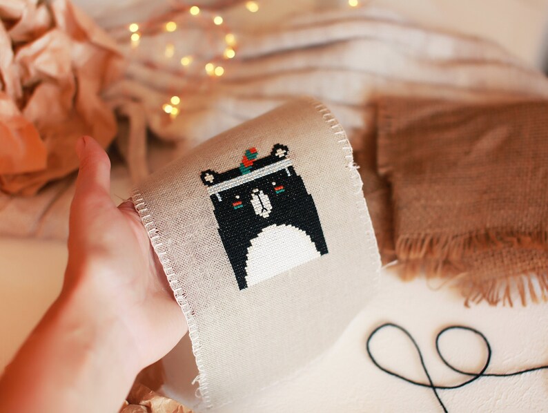 Animal cross stitch Cute cross stitch Small cross stitch baby cross stitch Indian bear cross stitch Bear cross stitch pattern PDF