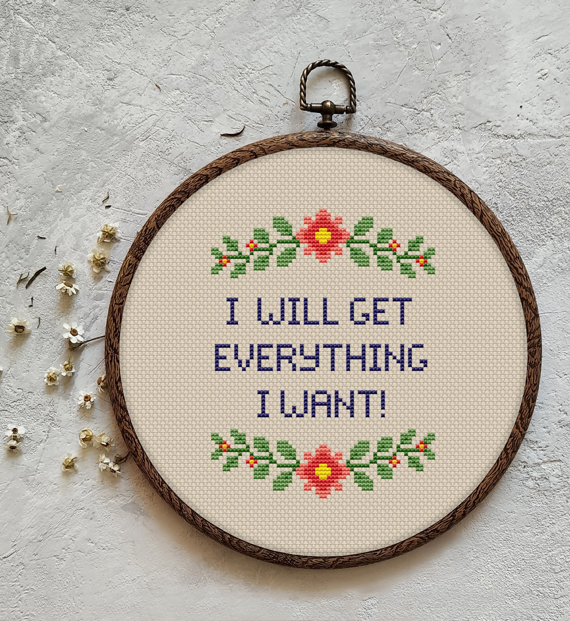 Modern inspirational quote cross stitch pattern PDF small | Etsy