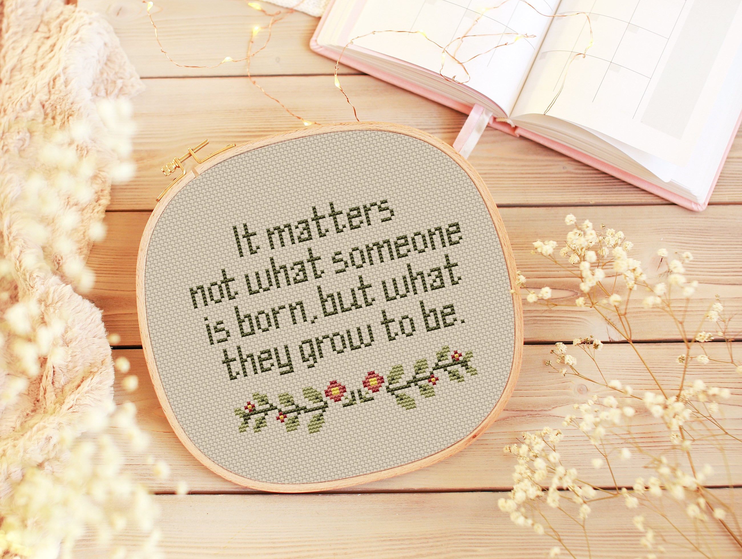 Inspirational quote cross stitch pattern PDF small cross | Etsy