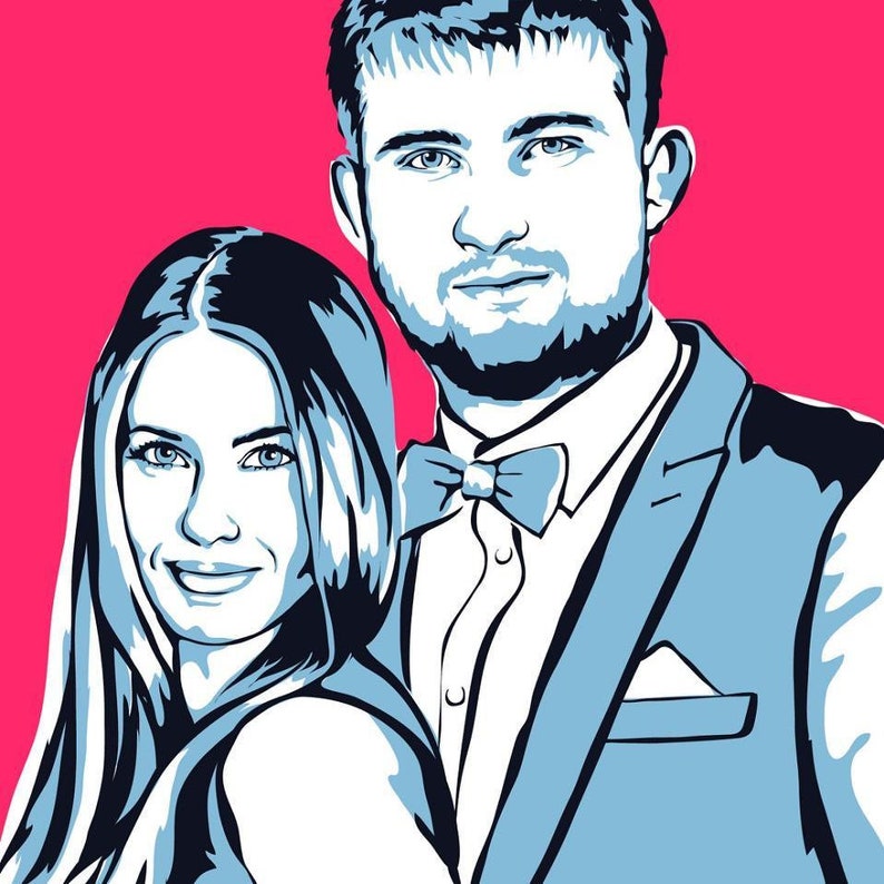 Custom Family Portrait From Photo Pop Art Unique Family Etsy