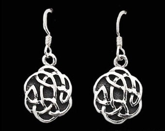 Celtic Knot Earrings, Sterling Silver Dangle Style Celtic Earrings, Celtic Jewelry, Celtic Dangles, Includes Free US Shipping