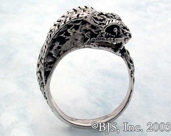 Cobra Ouroboros Ring, Sterling Silver Cobra Ring Eating Its Tail, US Sizes 5 - 20, Snake Jewelry, Snakes, Cobras, Includes Free US Shipping