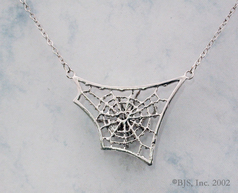 Includes Free US Shipping Spider Necklace on Web Spider Jewelry Black Widow Sterling Silver Spider Pendant Spiders