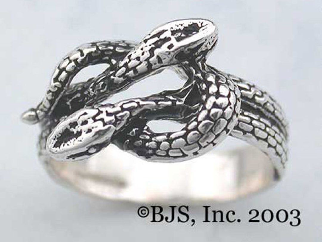 Double Snake Knot Ring Sterling Silver Snake Ring in US Sizes Etsy