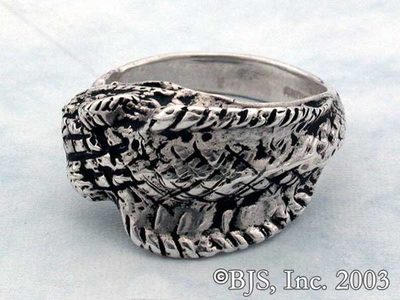 Cobra Ouroboros Ring, Sterling Silver Cobra Ring Eating Its Tail, US Sizes 5 20, Snake Jewelry, Snakes, Cobras, Includes Free US Shipping image 3