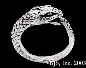 Sterling Silver Ouroboros Snake Ring, Infinity Ring
