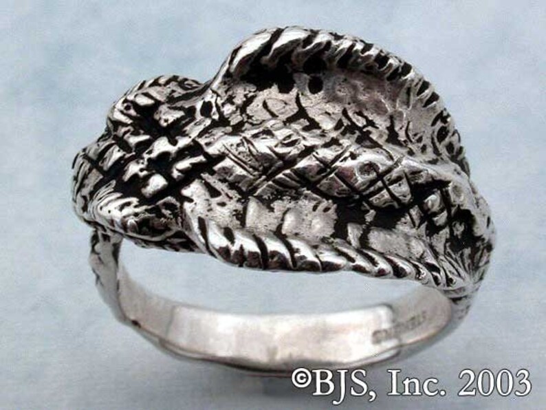 Cobra Ouroboros Ring, Sterling Silver Cobra Ring Eating Its Tail, US Sizes 5 20, Snake Jewelry, Snakes, Cobras, Includes Free US Shipping image 4