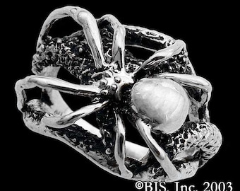Black Widow Ring, SHELOB™ Ring Sterling Silver Spider Ring Available in US Sizes 5 - 20, Spider Jewelry, Spiders, Includes Free US Shipping