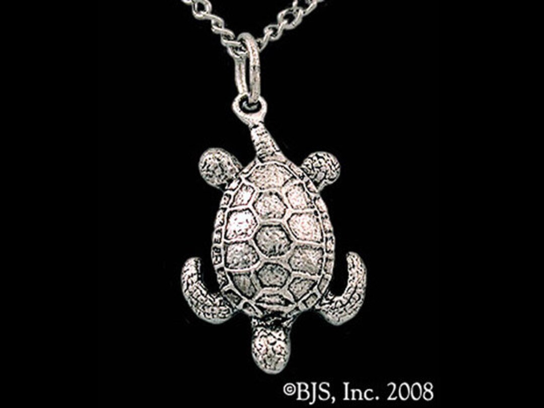 Sea Turtle Necklace Sterling Silver Sea Turtle Pendant Etsy