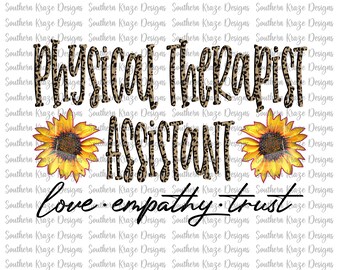 Physical therapist assistant png digital download commercial use medical sunflowers PTA png
