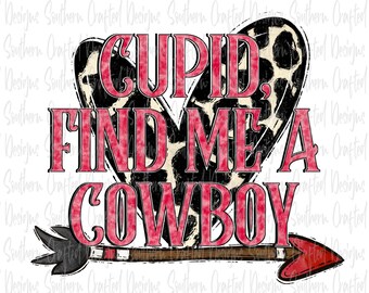 Cupido vind me een cowboy png | digitale download | commercieel gebruik | Valentines png | Cupido png | westelijk | rustieke | koeienhuid | hart
