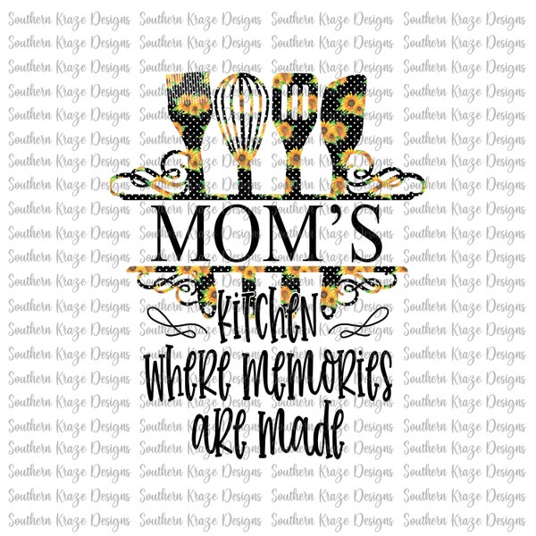 Mom png digital download / mom’s kitchen png / commercial use / sunflower png / kitchen png / kitchen towel png