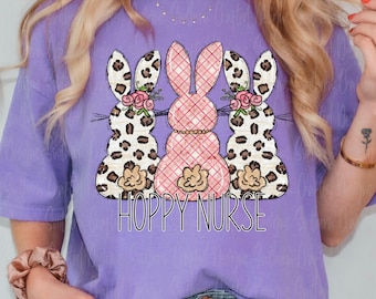 Easter Png digital download | nurse Png | sublimation file | hoppy nurse Png | commercial use | bunny Png | spring | cheetah