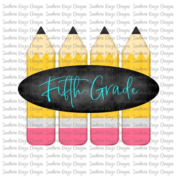 Fifth grade png digital download / commercial use / back to | Etsy