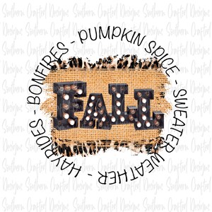 Fall png digital download / commercial use / pumpkin spice / marquee / leopard / autumn